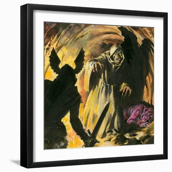 Scene from Beowulf-Andrew Howat-Framed Giclee Print