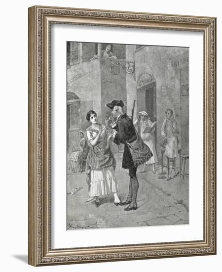 Scene from Comedy Fan-Carlo Goldoni-Framed Giclee Print