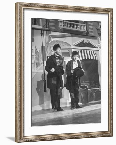 Scene from Film "Easter Parade," with Fred Astair and Judy Garland, Both Dressed as Hoboes-Allan Grant-Framed Premium Photographic Print