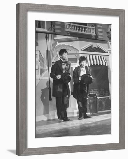 Scene from Film "Easter Parade," with Fred Astair and Judy Garland, Both Dressed as Hoboes-Allan Grant-Framed Premium Photographic Print