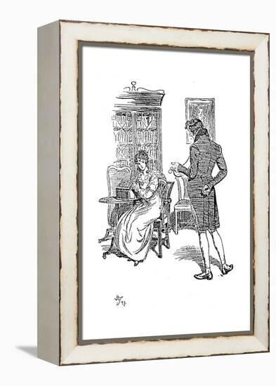 Scene from Jane Austen's Persuasion, 1897-Hugh Thomson-Framed Premier Image Canvas