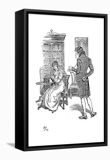 Scene from Jane Austen's Persuasion, 1897-Hugh Thomson-Framed Premier Image Canvas