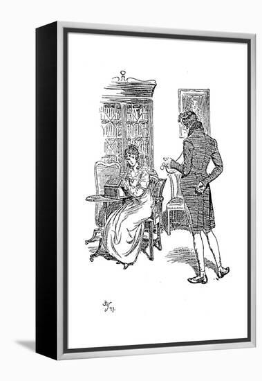 Scene from Jane Austen's Persuasion, 1897-Hugh Thomson-Framed Premier Image Canvas
