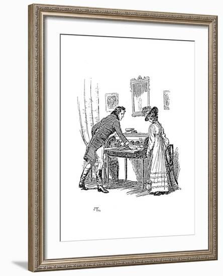 Scene from Jane Austen's Persuasion, 1897-Hugh Thomson-Framed Giclee Print