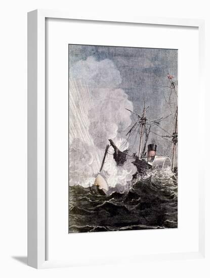 Scene from Jules Verne's from the Earth to the Moon, 1865-null-Framed Giclee Print