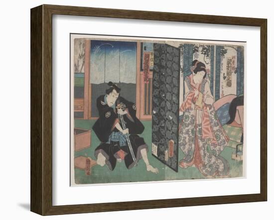 Scene from Kabuki (Woodcut)-Utagawa Toyokuni-Framed Giclee Print