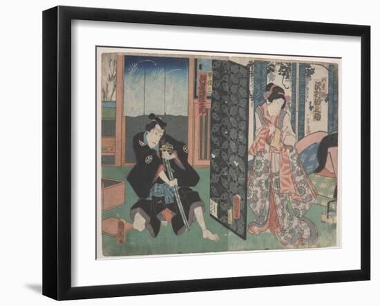 Scene from Kabuki (Woodcut)-Utagawa Toyokuni-Framed Giclee Print