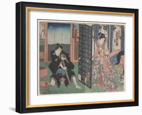 Scene from Kabuki (Woodcut)-Utagawa Toyokuni-Framed Giclee Print