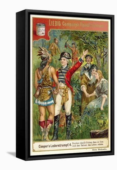 Scene from Last of the Mohicans, by James Fenimore Cooper-null-Framed Premier Image Canvas