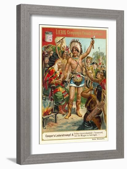 Scene from Last of the Mohicans, by James Fenimore Cooper-null-Framed Giclee Print