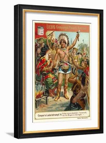 Scene from Last of the Mohicans, by James Fenimore Cooper-null-Framed Giclee Print