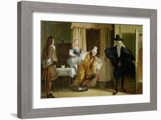 Scene from "Le Malade Imaginaire" by Moliere-Charles Robert Leslie-Framed Giclee Print