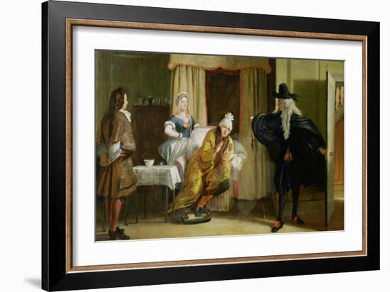 Scene from "Le Malade Imaginaire" by Moliere-Charles Robert Leslie-Framed Giclee Print