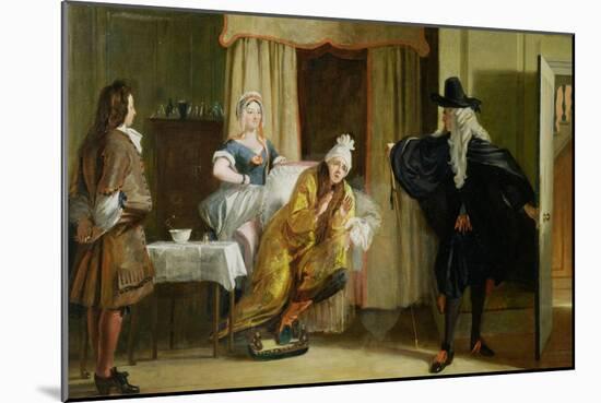 Scene from "Le Malade Imaginaire" by Moliere-Charles Robert Leslie-Mounted Giclee Print