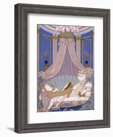 Scene from 'Les Liaisons Dangereuses' by Pierre Chodlerlos De Laclos-Georges Barbier-Framed Giclee Print