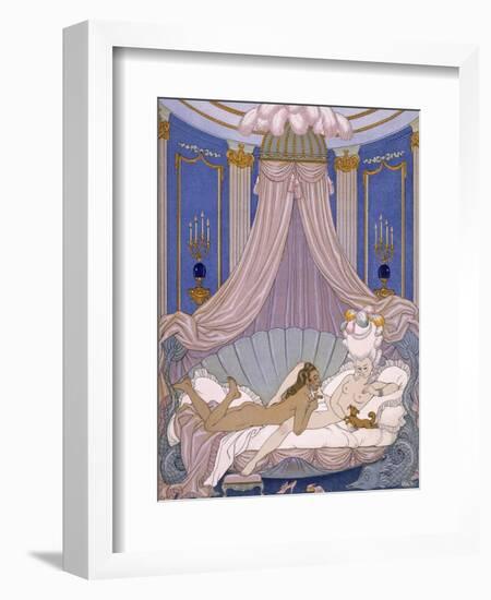 Scene from 'Les Liaisons Dangereuses' by Pierre Chodlerlos De Laclos-Georges Barbier-Framed Giclee Print