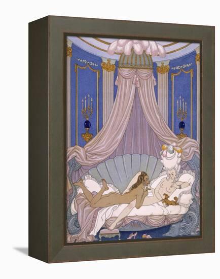 Scene from 'Les Liaisons Dangereuses' by Pierre Chodlerlos De Laclos-Georges Barbier-Framed Premier Image Canvas