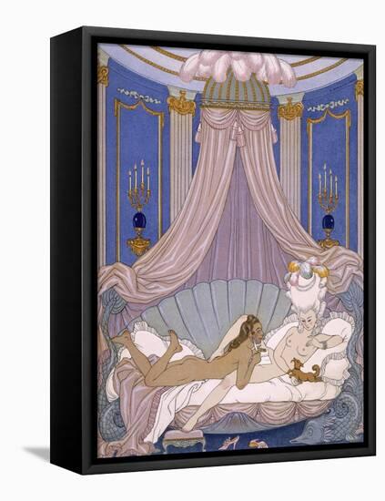 Scene from 'Les Liaisons Dangereuses' by Pierre Chodlerlos De Laclos-Georges Barbier-Framed Premier Image Canvas