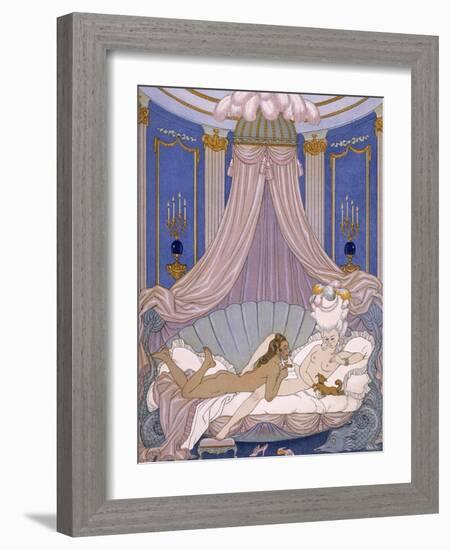 Scene from 'Les Liaisons Dangereuses' by Pierre Chodlerlos De Laclos-Georges Barbier-Framed Giclee Print