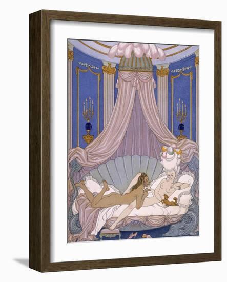 Scene from 'Les Liaisons Dangereuses' by Pierre Chodlerlos De Laclos-Georges Barbier-Framed Giclee Print