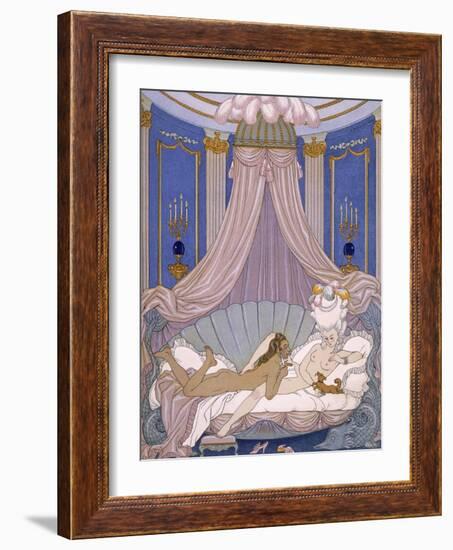 Scene from 'Les Liaisons Dangereuses' by Pierre Chodlerlos De Laclos-Georges Barbier-Framed Giclee Print