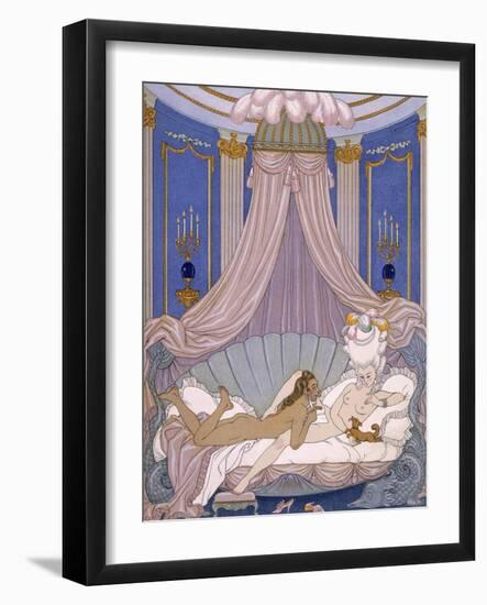 Scene from 'Les Liaisons Dangereuses' by Pierre Chodlerlos De Laclos-Georges Barbier-Framed Giclee Print