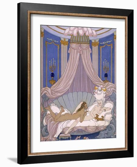 Scene from 'Les Liaisons Dangereuses' by Pierre Chodlerlos De Laclos-Georges Barbier-Framed Giclee Print