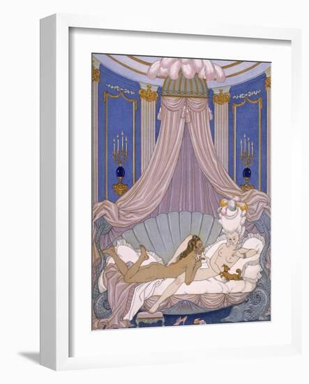 Scene from 'Les Liaisons Dangereuses' by Pierre Chodlerlos De Laclos-Georges Barbier-Framed Giclee Print