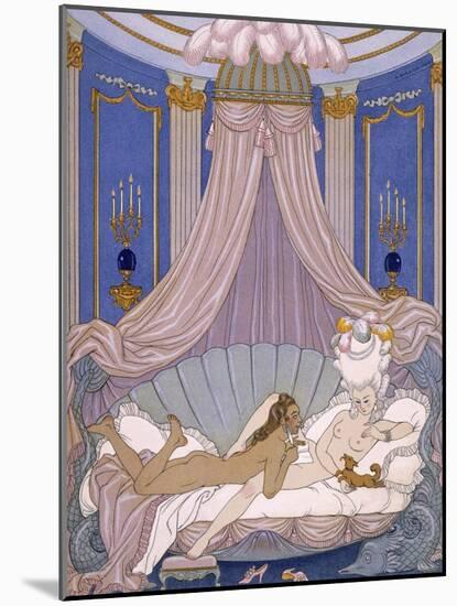 Scene from 'Les Liaisons Dangereuses' by Pierre Chodlerlos De Laclos-Georges Barbier-Mounted Giclee Print