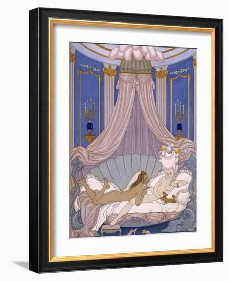 Scene from 'Les Liaisons Dangereuses' by Pierre Chodlerlos De Laclos-Georges Barbier-Framed Giclee Print