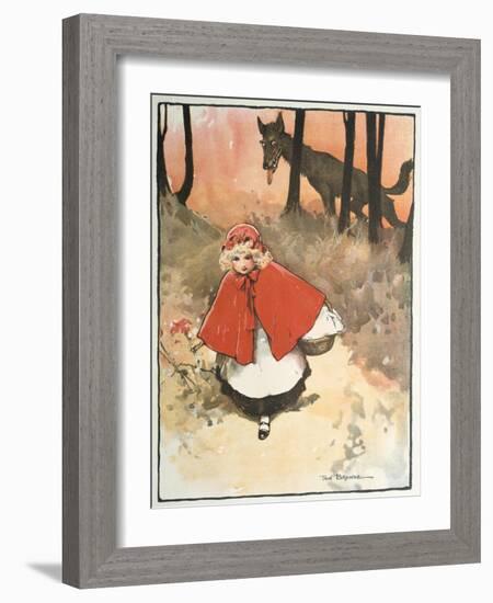 Scene from Little Red Riding Hood, 1900-Tom Browne-Framed Giclee Print