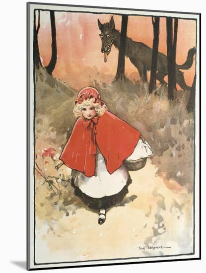 Scene from Little Red Riding Hood, 1900-Tom Browne-Mounted Giclee Print