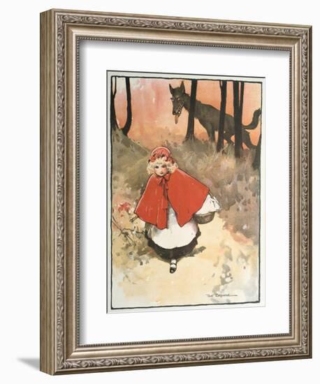 Scene from Little Red Riding Hood, 1900-Tom Browne-Framed Premium Giclee Print