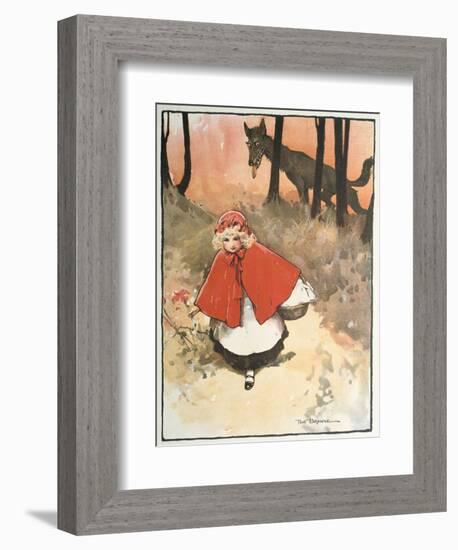 Scene from Little Red Riding Hood, 1900-Tom Browne-Framed Premium Giclee Print