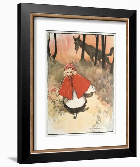 Scene from Little Red Riding Hood, 1900-Tom Browne-Framed Premium Giclee Print