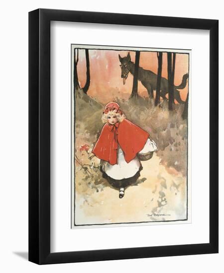 Scene from Little Red Riding Hood, 1900-Tom Browne-Framed Premium Giclee Print