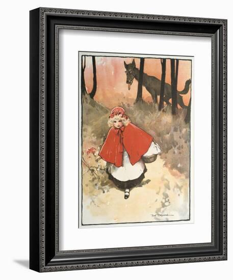 Scene from Little Red Riding Hood, 1900-Tom Browne-Framed Premium Giclee Print