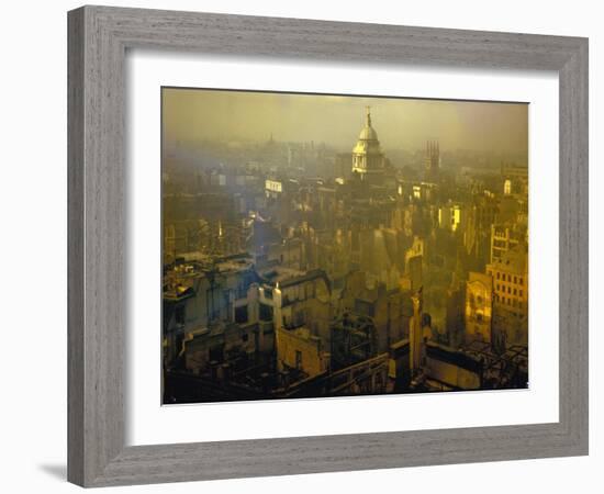 Scene from London after Heavy German Air Raid Bombing Attacks During the Battle of Britain-null-Framed Photographic Print