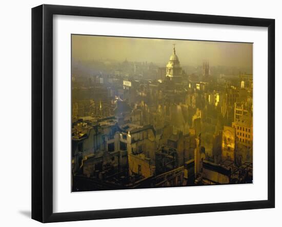 Scene from London after Heavy German Air Raid Bombing Attacks During the Battle of Britain-null-Framed Photographic Print