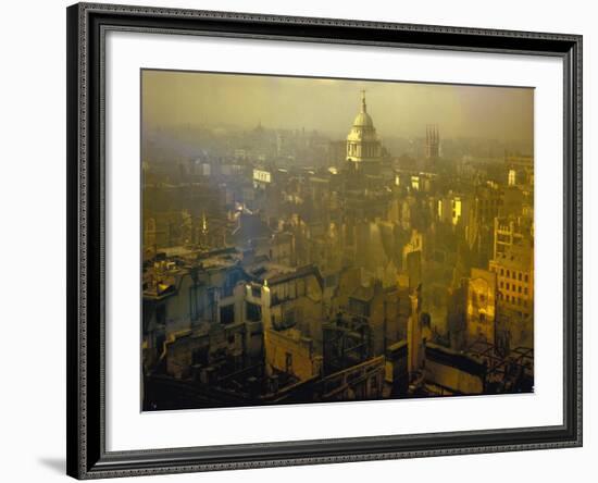 Scene from London after Heavy German Air Raid Bombing Attacks During the Battle of Britain-null-Framed Photographic Print