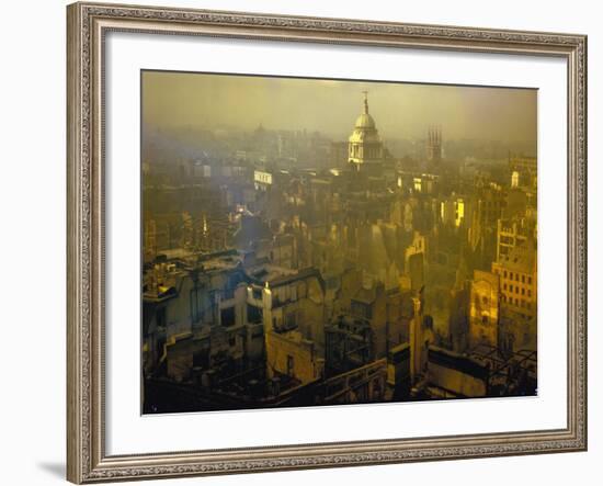 Scene from London after Heavy German Air Raid Bombing Attacks During the Battle of Britain-null-Framed Photographic Print