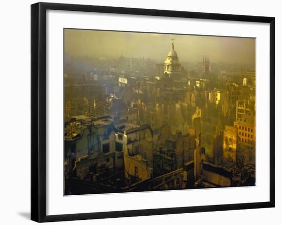 Scene from London after Heavy German Air Raid Bombing Attacks During the Battle of Britain-null-Framed Photographic Print