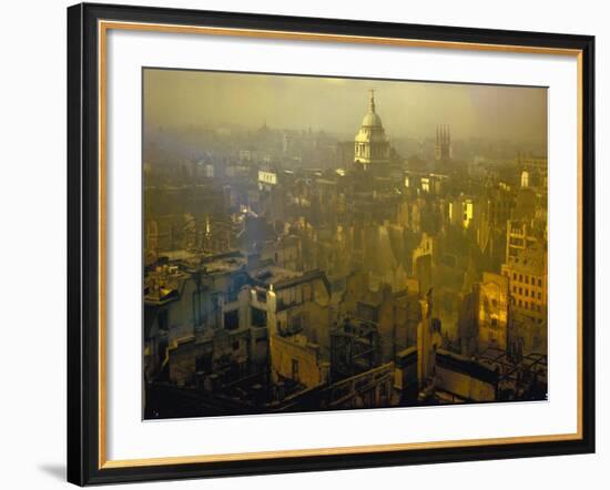 Scene from London after Heavy German Air Raid Bombing Attacks During the Battle of Britain-null-Framed Photographic Print