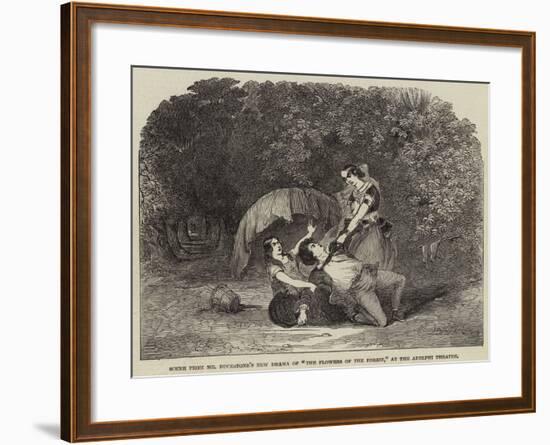 Scene from Mr Buckstone's New Drama of The Flowers of the Forest, at the Adelphi Theatre-null-Framed Giclee Print