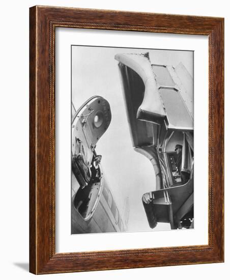 Scene from O'Hare Field, at the United Airlines Landing Strip, with a View of the Gangplank-Al Fenn-Framed Photographic Print