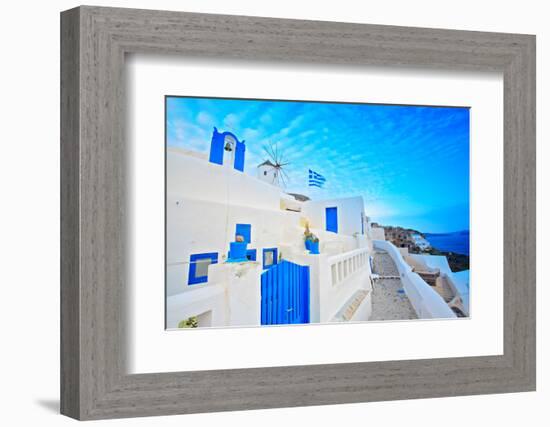 Scene from Oia Village on Santorini Island-buso23-Framed Photographic Print