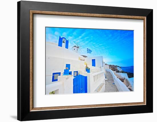 Scene from Oia Village on Santorini Island-buso23-Framed Photographic Print