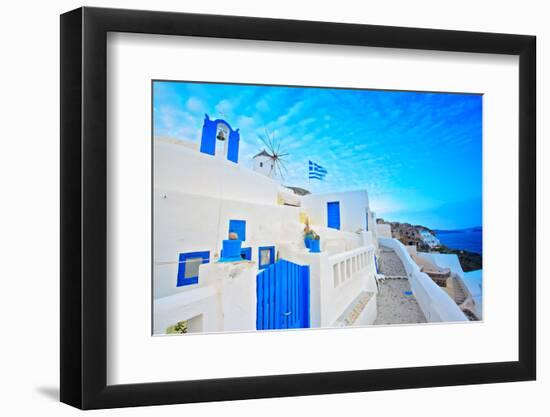 Scene from Oia Village on Santorini Island-buso23-Framed Photographic Print