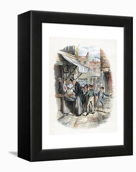 Scene from Oliver Twist by Charles Dickens, 1837-1839-George Cruikshank-Framed Premier Image Canvas