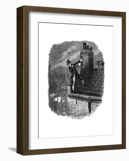 Scene from Oliver Twist by Charles Dickens, 1837-George Cruikshank-Framed Giclee Print